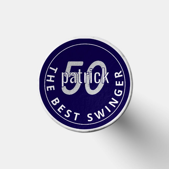 Funny The Best Swinger Golf 50th Birthday Blue Golf Tees (Top)