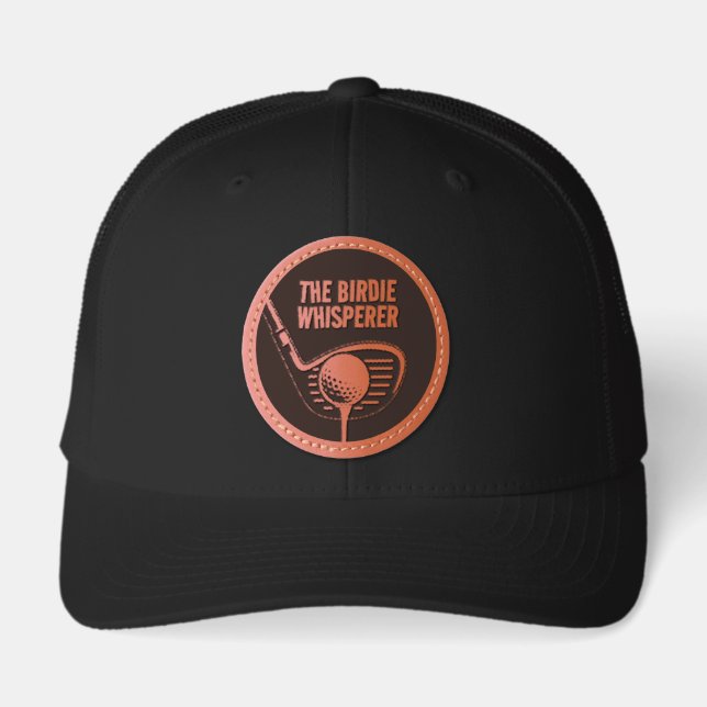 Funny The Birdie Whisperer Golf Club Ball Tee Leather Patch Hat (Front)