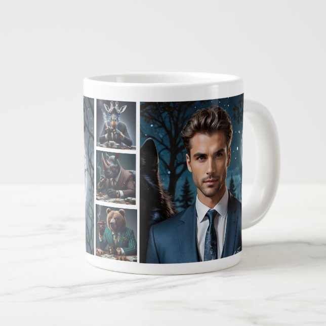 Funny The Boss Personalized Custom Photo  Giant Coffee Mug (Front Right)