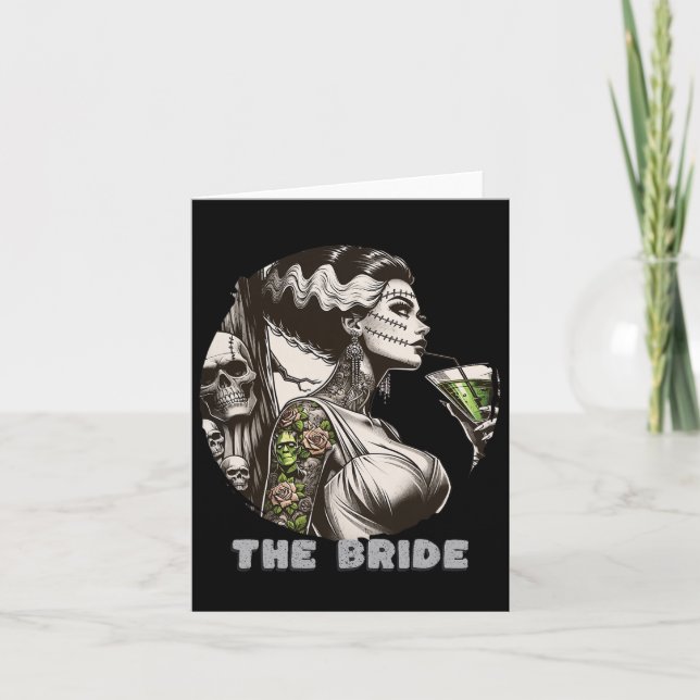 Funny The Bride The Monster Frankenstein Spooky Ha Card (Front)