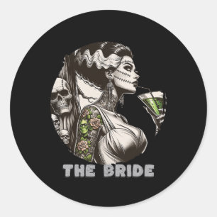 Funny The Bride The Monster Frankenstein Spooky Ha Classic Round Sticker