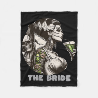 Funny The Bride The Monster Frankenstein Spooky Ha Fleece Blanket