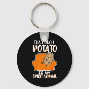 Funny The Couch Potato Is My Spirit Animal Lazy No Keychain