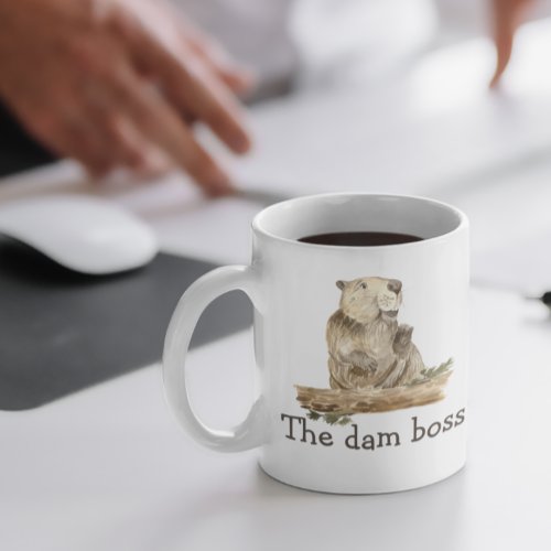 Funny The Dam Boss Beaver Gift Coffee Mug