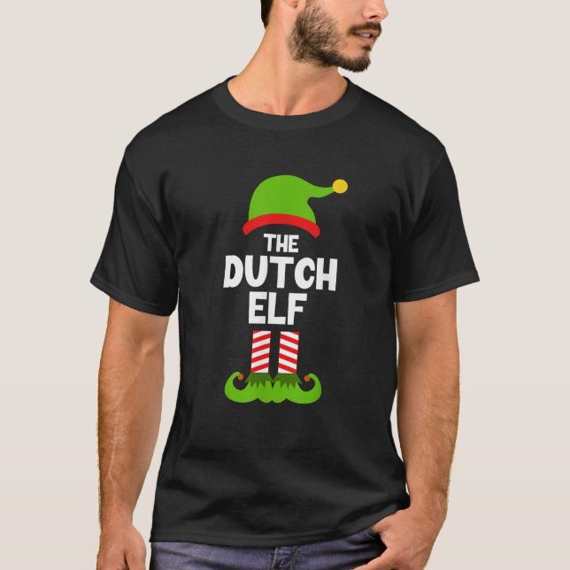 Funny The Dutch Elf Christmas Family Pajama Nether T-Shirt (Front)