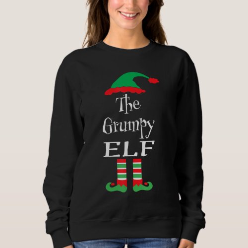 Funny The Grumpy Elf Xmas Family Matching Teens Yo Sweatshirt