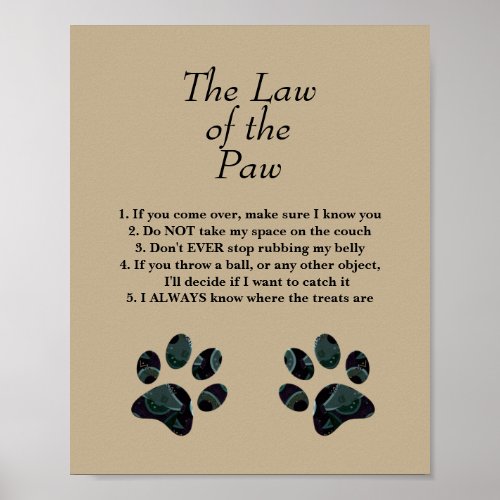 Funny The Law of the Paw Poster