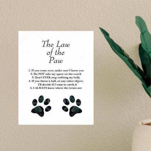 Funny The Law of the Paw Poster