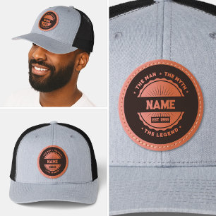 Funny The Man The Myth The Legend Birthday Custom  Leather Patch Hat