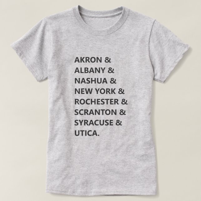 Funny The Office T-Shirt Scranton Branch Locations (Design Front)