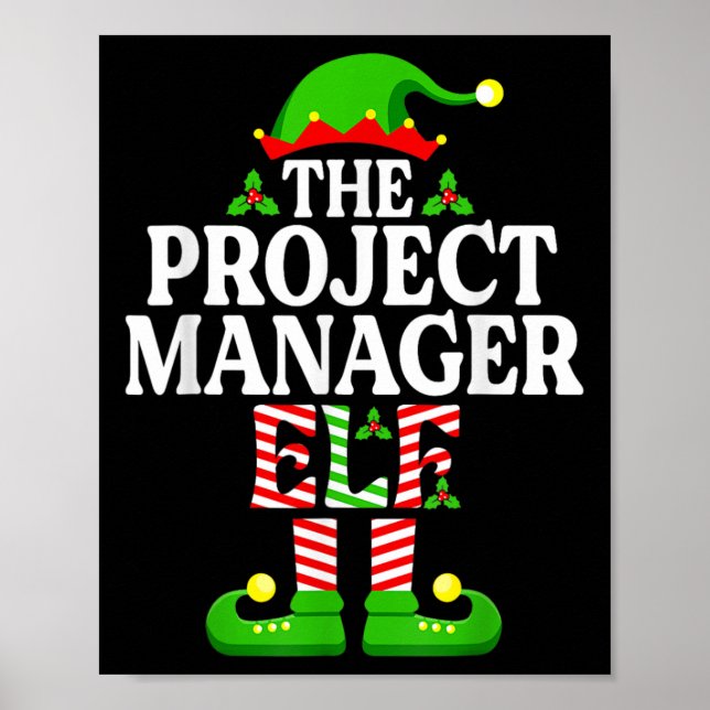 Funny The Project Manager Elf Christmas Family Mat Poster (Front)