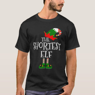 Funny The Shortest Elf Matching Family Group Gift T-Shirt