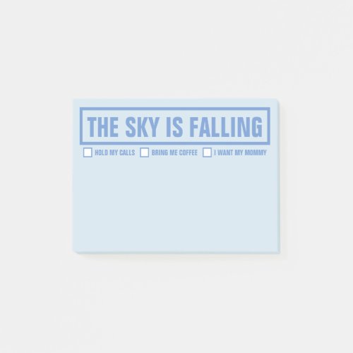 Funny The Sky Is Falling 4x3 Post_it Notes