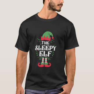 Funny The Sleepy Elf Family Matching Group Christm T-Shirt