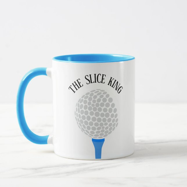 Funny The Slice King Golf Ball Tee Mug (Left)