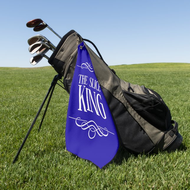 Funny The Slice King Golf Towel (Green)