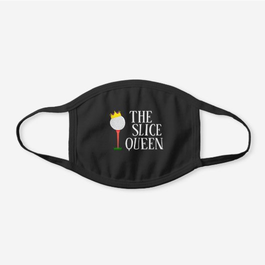 Funny The Slice Queen Black Cotton Face Mask (Front)