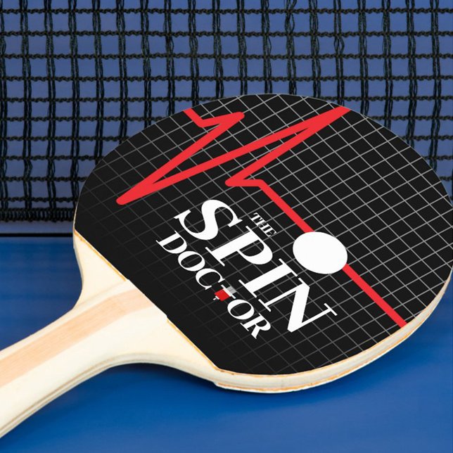 Funny The Spin Doctor Syringe Heartbeat Chart Ping Pong Paddle (Funny the Spin Doctor Table Tennis Paddle Cover Photo)