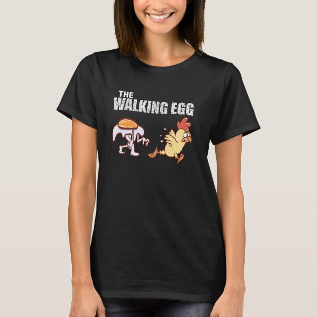 Funny The Walking Egg Zombie Apocalypse Halloween  T-Shirt (Front)
