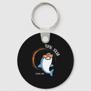 Funny The White Shark Looking Total Solar Keychain