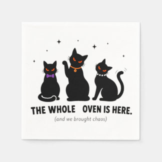  Funny The Whole Coven Is Here Black Cats Hallowee Napkins