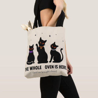  Funny The Whole Coven Is Here Black Cats Hallowee Tote Bag