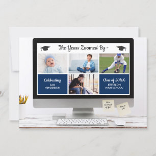 Funny The Years Zoomed By Graduation Photos Party Invitation