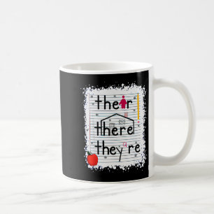 Funny Their There They Are Book English Grammar Te Coffee Mug