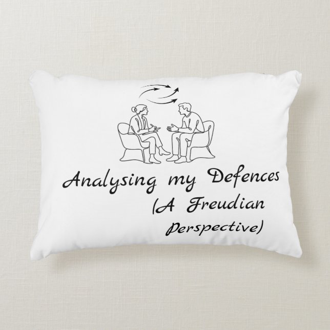 Funny therapy analyzing my defenses accent pillow (Front)