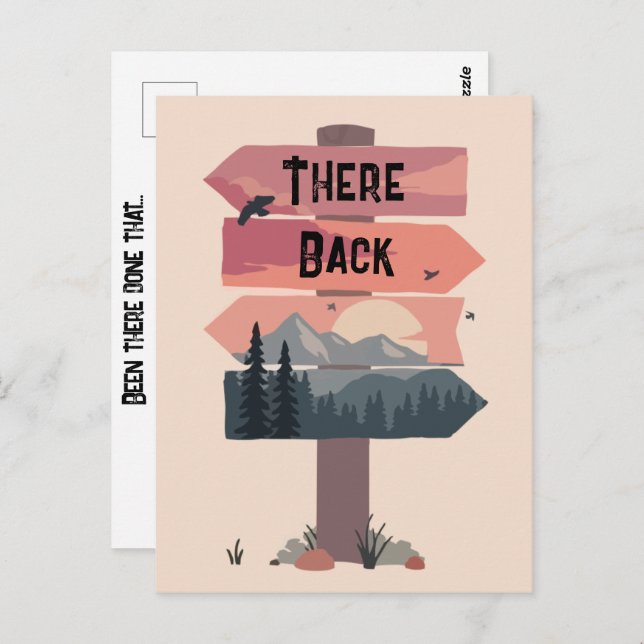 Funny There & Back Been There Done That Vacation Postcard (Front/Back)