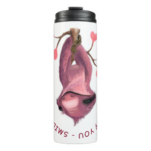Funny Thermal Tumbler with Playful Sloth - Smile
