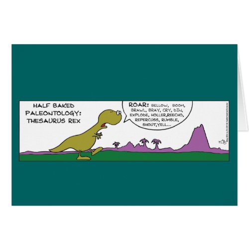 Funny Thesaurus Rex Dinosaur Card