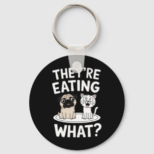 Funny They're Eating The Pets Humorous Trump Quote Keychain