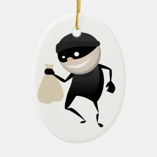 Funny Thief Ceramic Ornament