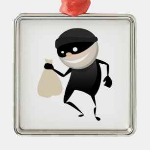 Funny Thief Metal Ornament