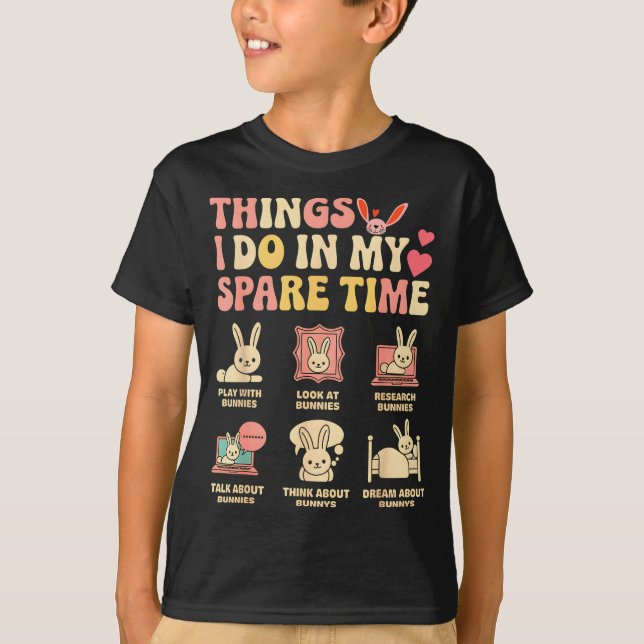 Funny Things I Do In My Spare Time Bunny Rabbit Gi T-Shirt (Front)