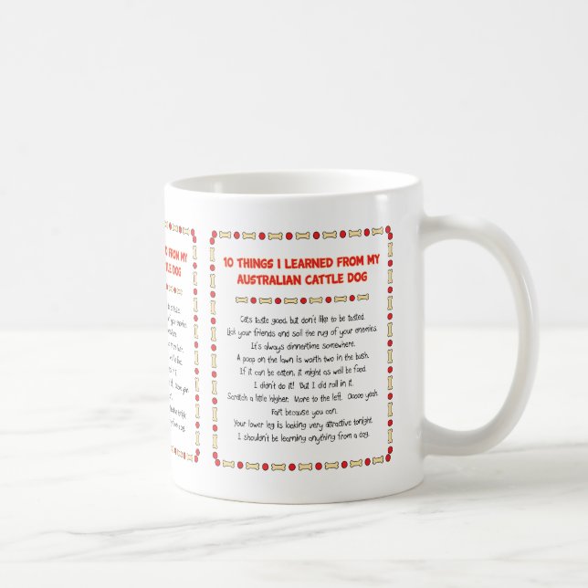 Funny Things I Learned From Australian Cattle Dog Coffee Mug (Right)