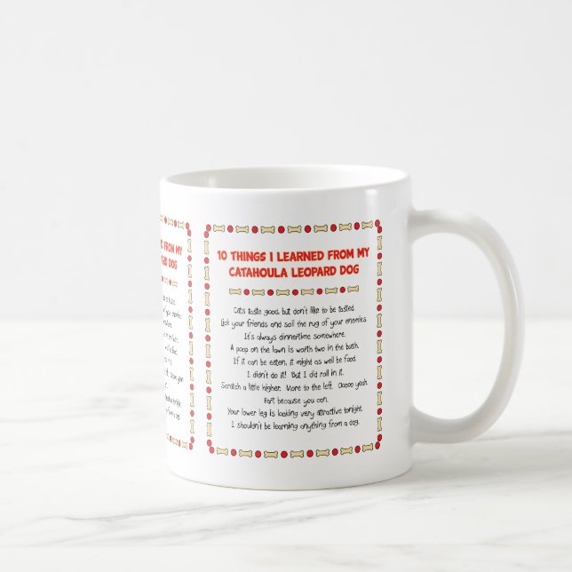 Funny Things I Learned From Catahoula Leopard Dog Coffee Mug (Right)