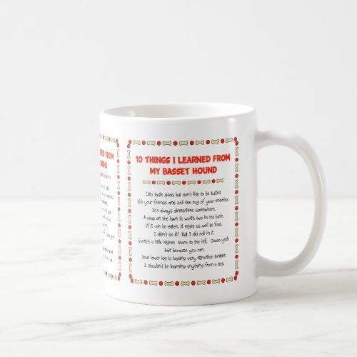 Funny Things I Learned From My Basset Hound Coffee Mug