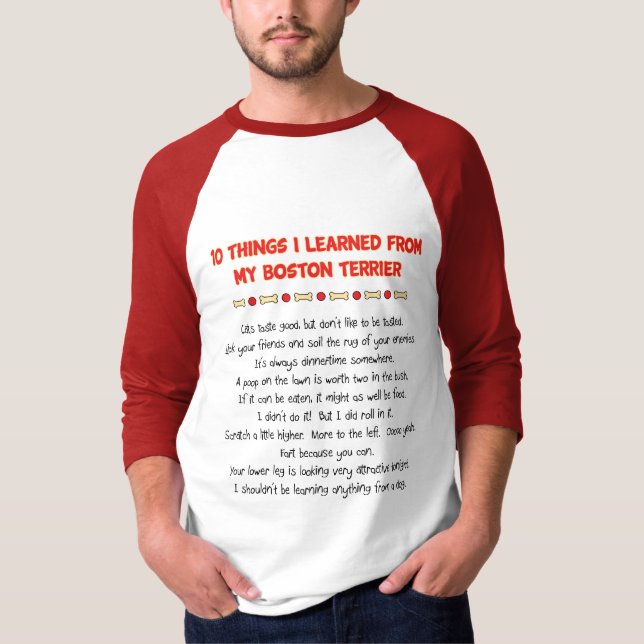 Funny Things I Learned From My Boston Terrier T-Shirt (Front)
