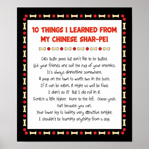 Funny Things I Learned From My Chinese Shar_Pei Poster