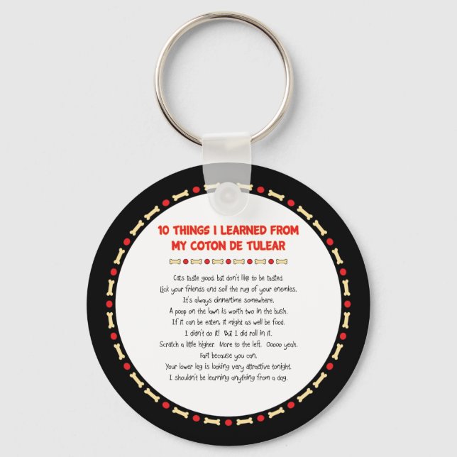 Funny Things I Learned From My Coton de Tulear Keychain (Front)