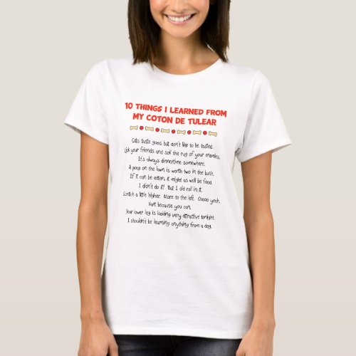 Funny Things I Learned From My Coton de Tulear T_Shirt