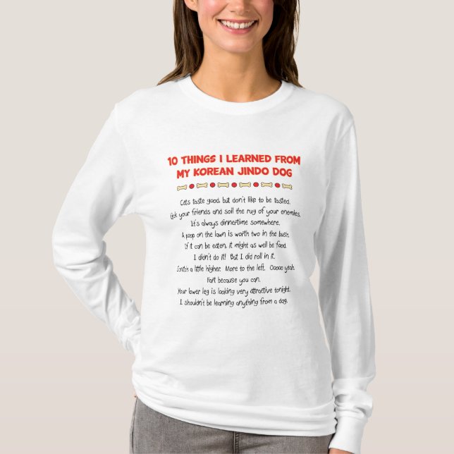 Funny Things I Learned From My Korean Jindo Dog T-Shirt (Front)