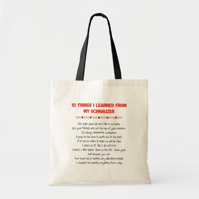 Funny Things I Learned From My Schnauzer Tote Bag (Front)