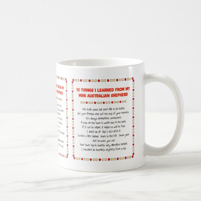 Funny Things Learned From Mini Australian Shepherd Coffee Mug (Right)