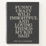 Funny Things My Kid Said Black Gray Personalized Notebook