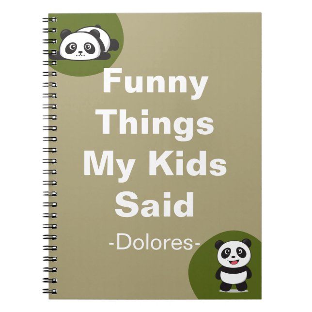 Funny Things My Kids Said Notebook (Front)