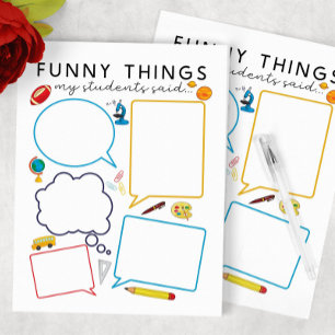 Funny Things My Students Said Notepad