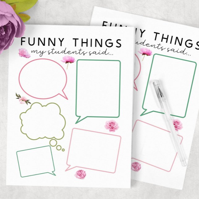 Funny Things My Students Said Notepad (Creator Uploaded)